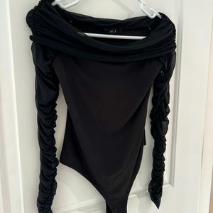 Fashion Nova Black Off the Shoulder Bodysuit